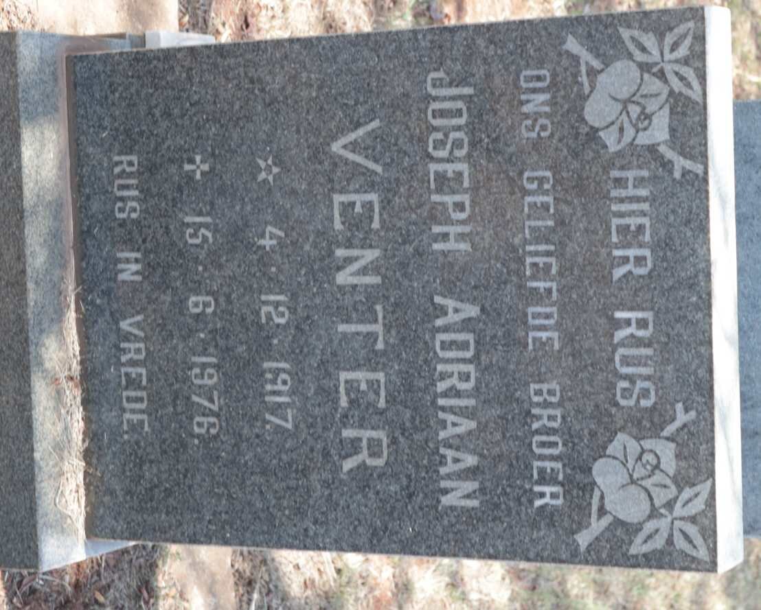 VENTER Joseph Adriaan 1917-1976