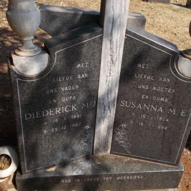 VENTER Diederick M.J. 1891-1962 &amp; Susanna M.E. 1904-1988