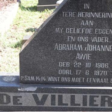 VILLIERS Abraham Johannes Awie, de 1906-1970