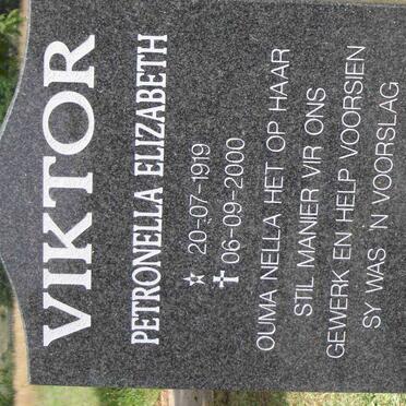 VIKTOR Petronella Elizabeth 1919-2000