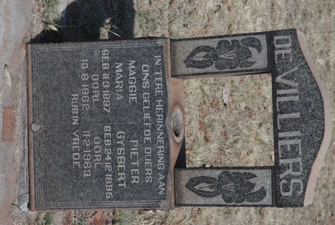 VILLIERS Pieter Gysbert, de 1895-1963 &amp; Maggie Maria 1897-1962