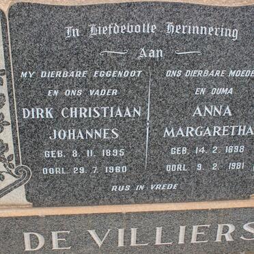 VILLIERS Dirk Christiaan Johannes, de 1895-1960 &amp; Anna Margaretha 1898-1981