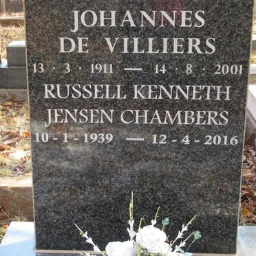 VILLIERS Hendrik Johannes, de 1911-2001 :: CHAMBERS Russell Kenneth Jensen 1939-2016