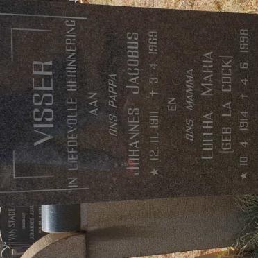 VISSER Johannes Jacobus 1911-1969 &amp; Luitha Maria LA COCK 1914-1998