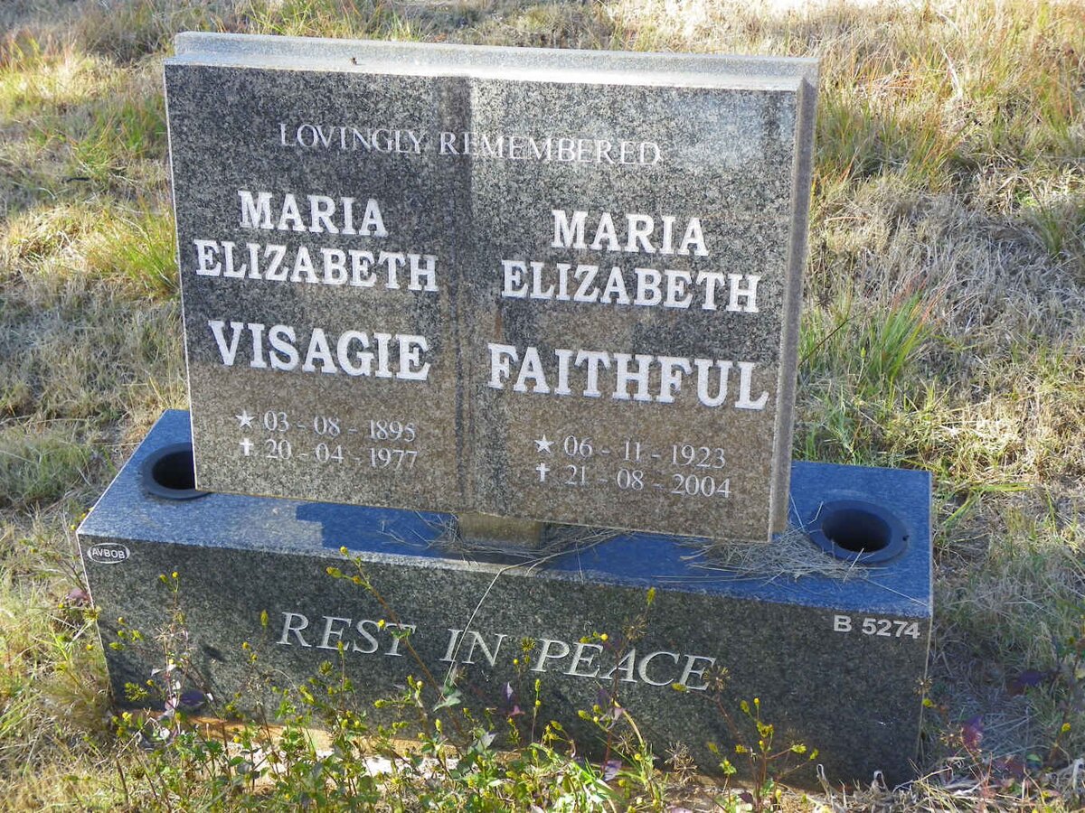 VISAGIE Maria Elizabeth 1895-1977 :: FAITHFULL Maria Elizabeth 1923-2004
