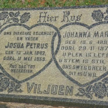 VILJOEN Josua Petrus 1882-1959 &amp; Johanna Maria 1889-1973