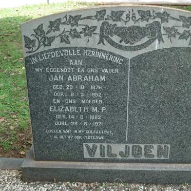 VILJOEN Jan Abraham 1876-1952 &amp; Elizabeth M.P. 1882-1971