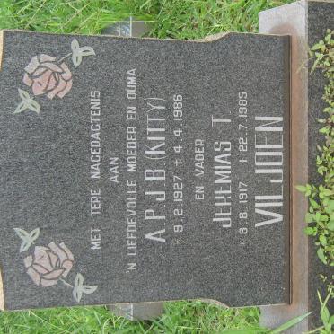 VILJOEN Jeremias T. 1917-1985 &amp; A.P.J.B. 1927-1986