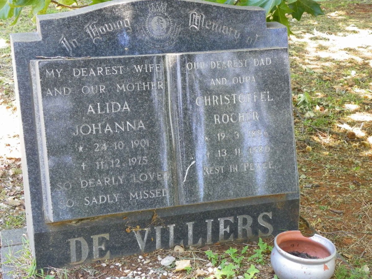 VILLIERS Christoffel Rochér, de 1896-1980 &amp; Alida Johanna 1901-1975