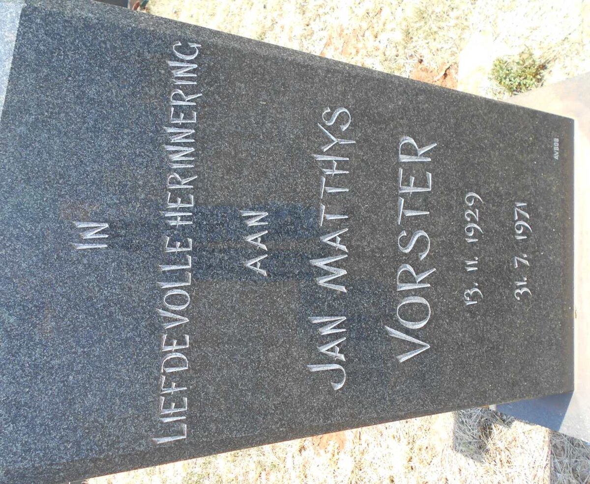 VORSTER Jan Matthys 1929-1971