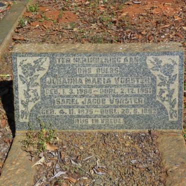 VORSTER Sarel Jacob 1875-1952 &amp; Johanna Maria 1890-1951