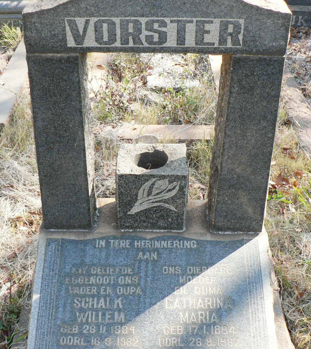 VORSTER Schalk Willem 1884-1962 &amp; Catharina Maria 1884-1967