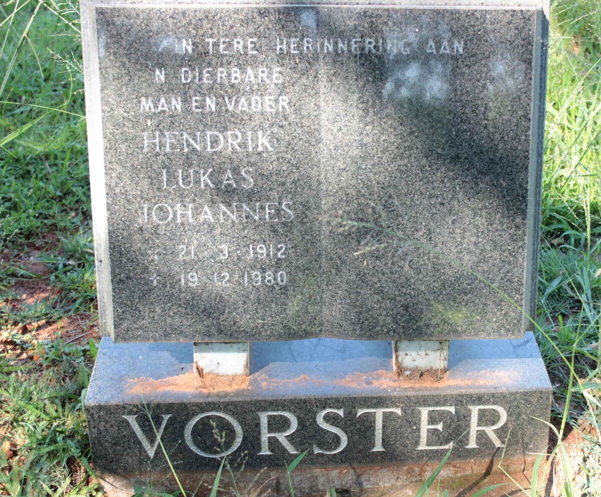 VORSTER Hendrik Lukas Johannes 1912-1980