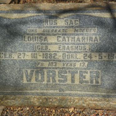 VORSTER Louisa Catharina nee ERASMUS 1882-1945