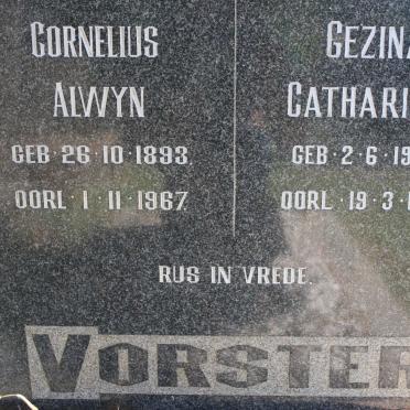 VORSTER Cornelius Alwyn 1893-1967 &amp; Gezina Catharina 1907-1983