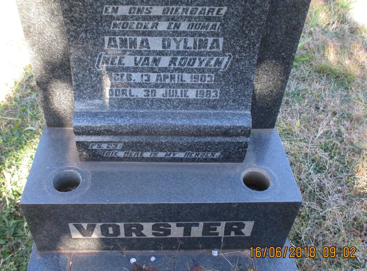 VORSTER Stephanus Christiaan 1883-1953 &amp; Anna Dylina VAN ROOYEN 1903-1983