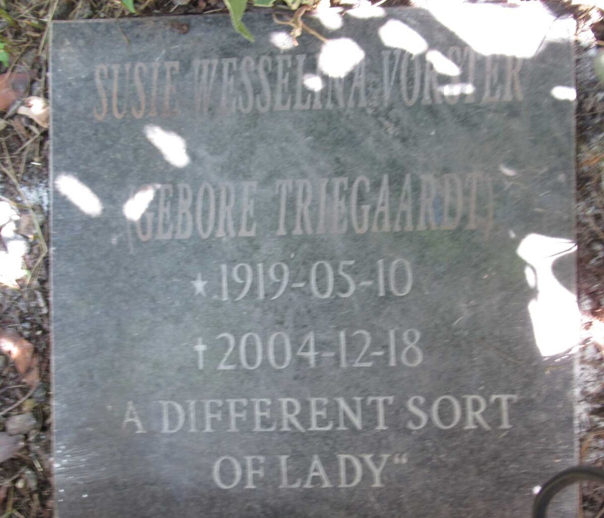 VORSTER Susie Wesselina 1919-2004