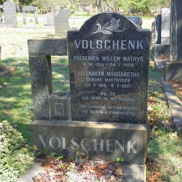 VOLSCHENK Frederick Willem Mathys 1915-1959 &amp; Elizabeth Margaretha MATTHYSEN 1916-1987