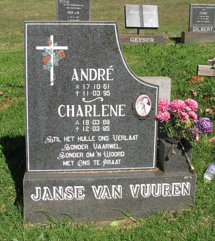 VUUREN Andre, Janse van  1961-1995 :: JANSE VAN VUUREN Charlene 1989-1995
