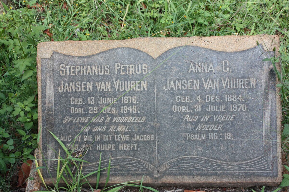 VUUREN Stephanus Petrus, Jansen van 1876-1949 &amp; Anna C. 1884-1970