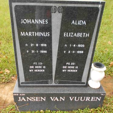 VUUREN Johannes Marthinus, Jansen van 1916-1996 &amp; Alida Elizabeth 1920-1998