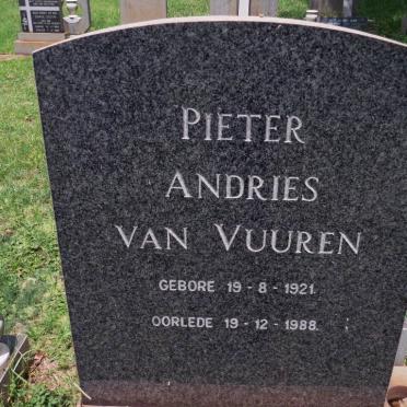 VUUREN Pieter Andries, van 1921-1988