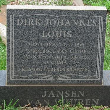 VUUREN Dirk Johannes Louis, Jansen van 1960-1995