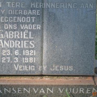 VUUREN Gabriel Andries, Jansen van 1921-1981