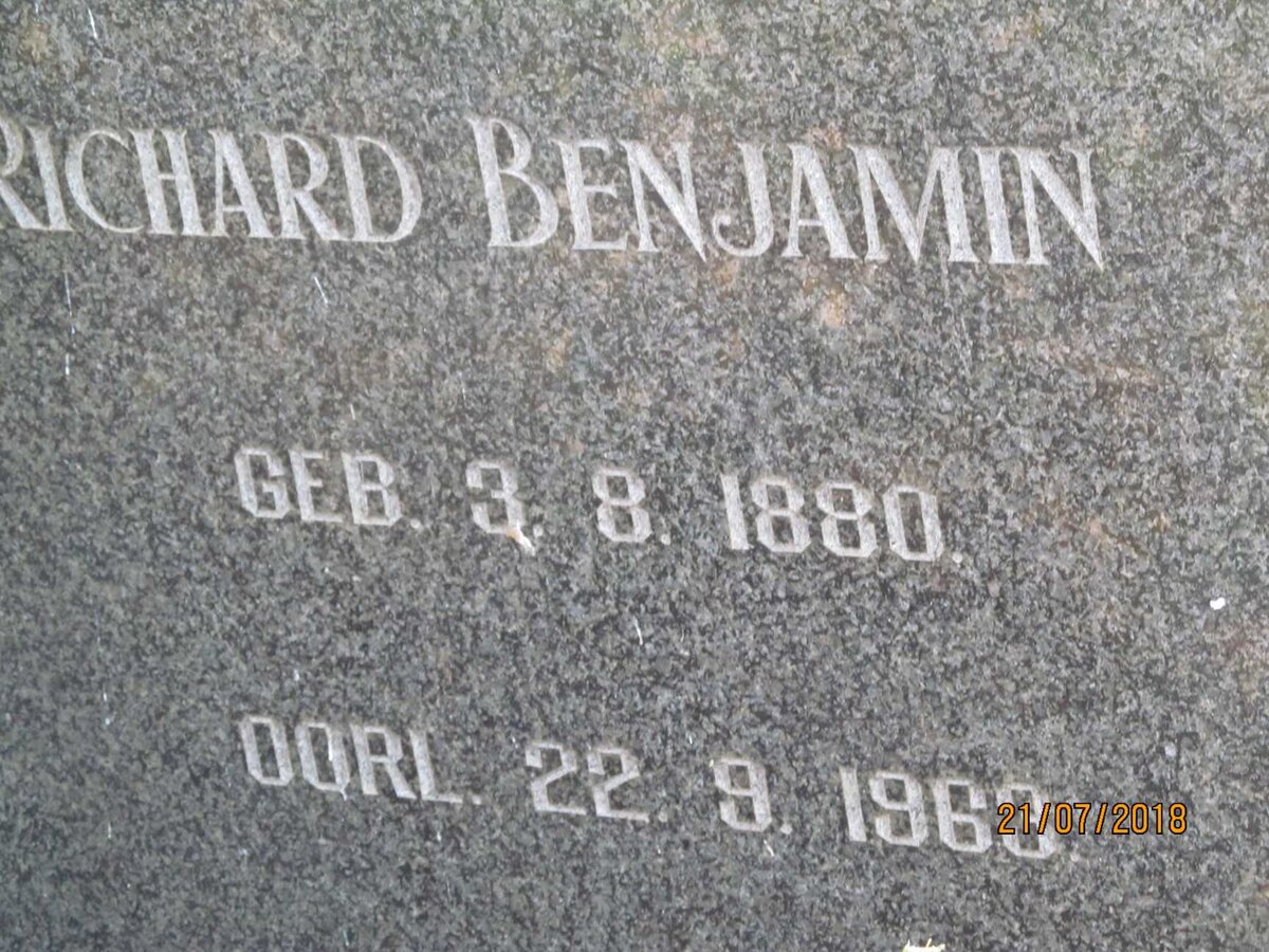 VUUREN Richard Benjamin, Janse van 1880-1963 &amp; Emmerentia Margaretha 1890-1963