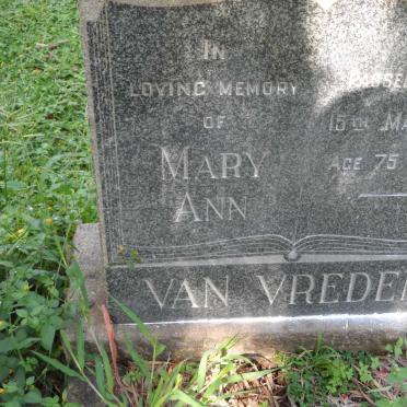 VREDEN Mary Ann, van -1949