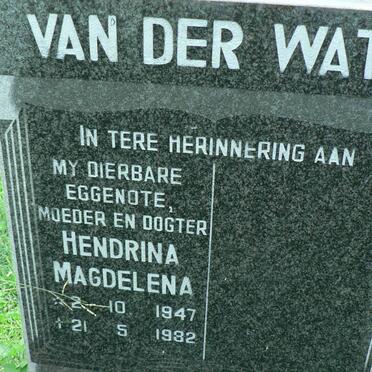 WATT Hendrina Magdelena, van der 1947-1982