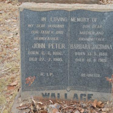 WALLACE John Peter 1886-1960 &amp; Barbara Jacomina 1888-1965