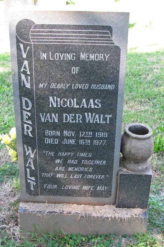 WALT Nicolaas, van der 1919-1977