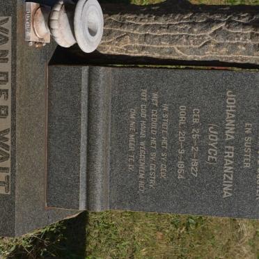 WALT Johanna Franzina, van der 1927-1954