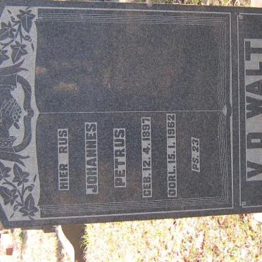 WALT Johannes Petrus, v.d. 1897-1962
