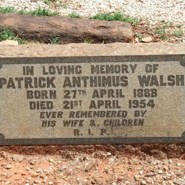 WALSH Patrick Anthimus 1888-1954