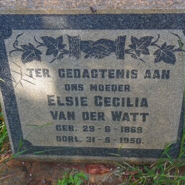 WATT Elsie Cecilia, van der 1869-1950