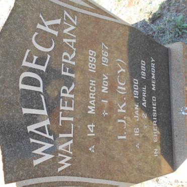 WALDECK Walter Franz 1899-1967 &amp; I.J.K. 1900-1980