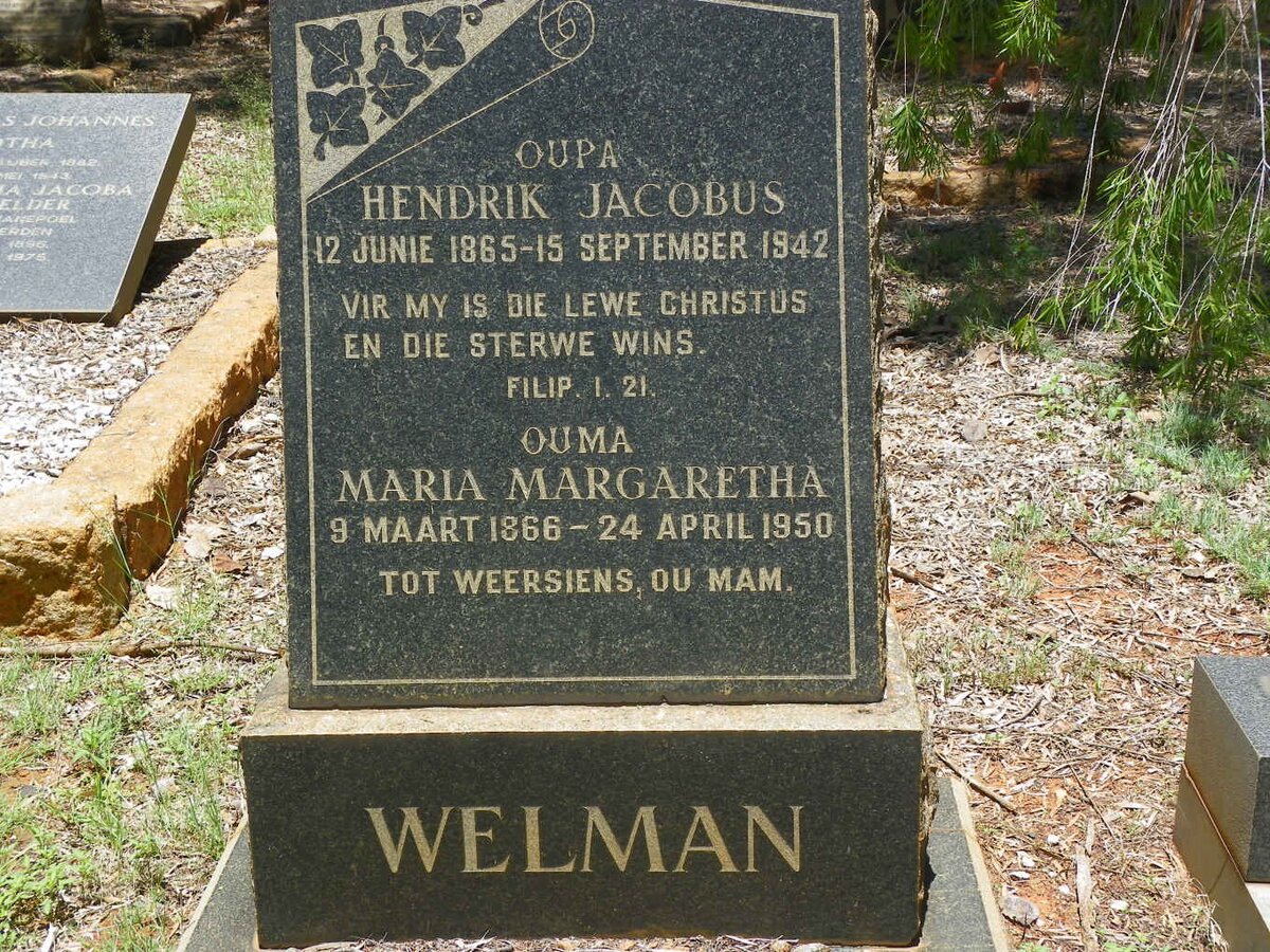 WELMAN Hendrik Jacobus 1865-1942 &amp; Maria Margaretha 1866-1950