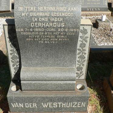 WESTHUIZEN Gerhardus, van der 1880-1955