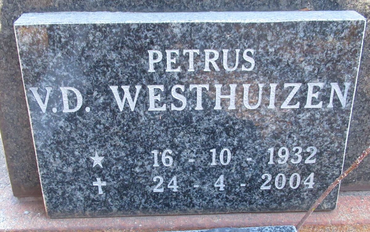 WESTHUIZEN Petrus, v.d. 1932-2004