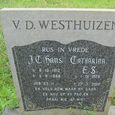 WESTHUIZEN J.C., van der 1912-1988 &amp; Catharina E.S. 1929-2002
