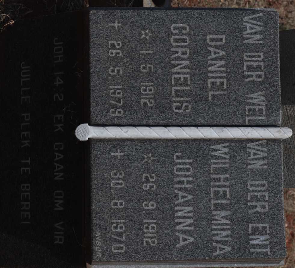 WEL Daniel Cornelis, van der 1912-1979 :: ENT Wilhelmina Johanna, van der 1912-1970