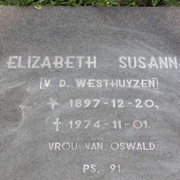 WESTHUYZEN Elizabeth Susanna, v.d. 1897-1974
