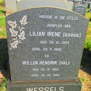WESSELS Willem Hendrik 1905-1985 &amp; Lilian Irene 1904-1983