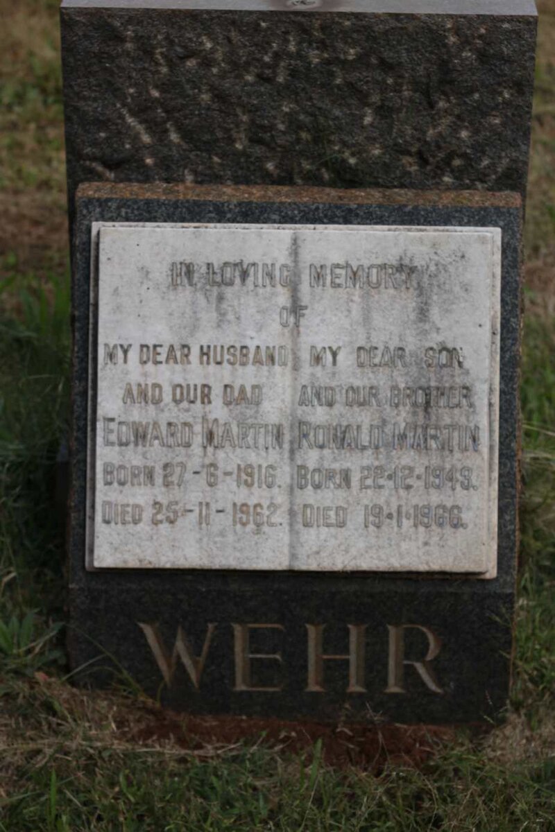 WEHR Edward Martin 1916-1962 :: WEHR Ronald Martin 1943-1966