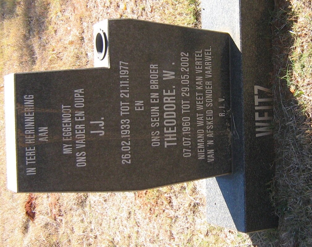 WEITZ J.J. 1933-1977 :: WEITZ Theodore W. 1960-2002