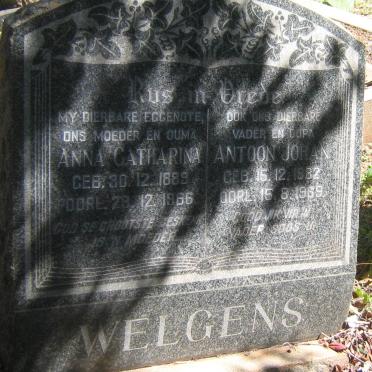 WELGENS Antoon Johan 1882-1969 &amp; Anna Catharina 1889-1966