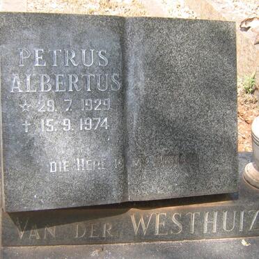 WESTHUIZEN Petrus Albertus, van der 1929-1974