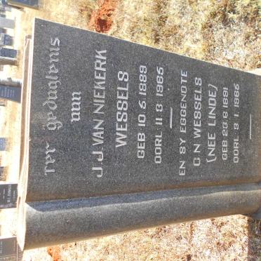 WESSELS J.J. Van Niekerk 1889-1965 &amp; C.N. LINDE 1891-1965